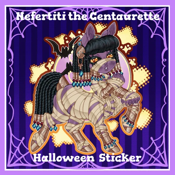 Nefertiti the Mummy Centaur [Halloween Centaurettes] Sticker