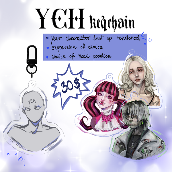 Custom YCH bust up keychain