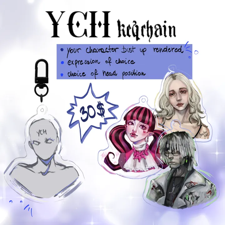 Custom YCH bust up keychain