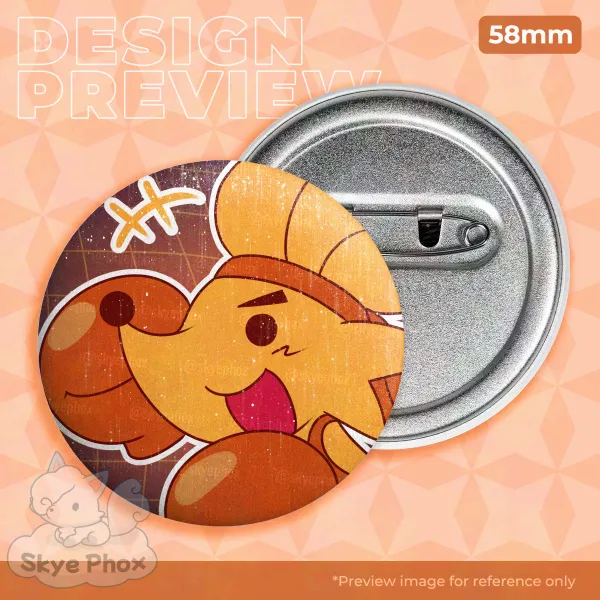 Deltarune Flower Orange | Glitter Round Badge (Button Pin)