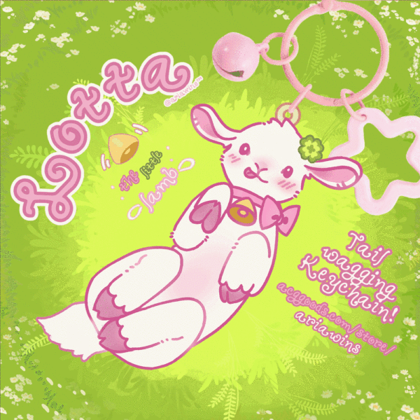 Keychain 🎀 Lotta the little lamb🍀Tail-wagging 