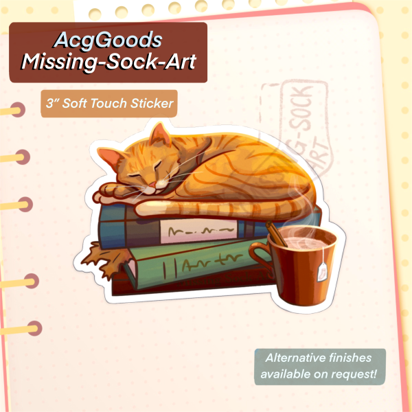 Cozy Autumn Cat with Books