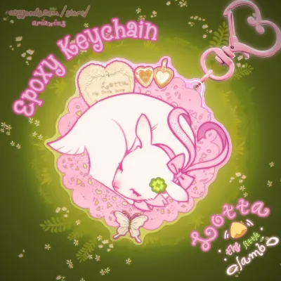 Epoxy Keychain 🎀 Lotta the little lamb 🍀