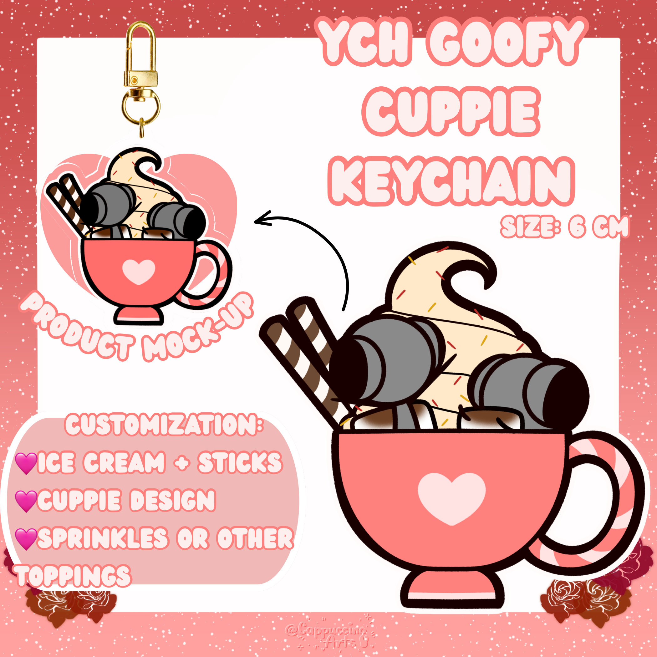 YCH Goofy Cuppie || Keychain || YCH MERCH