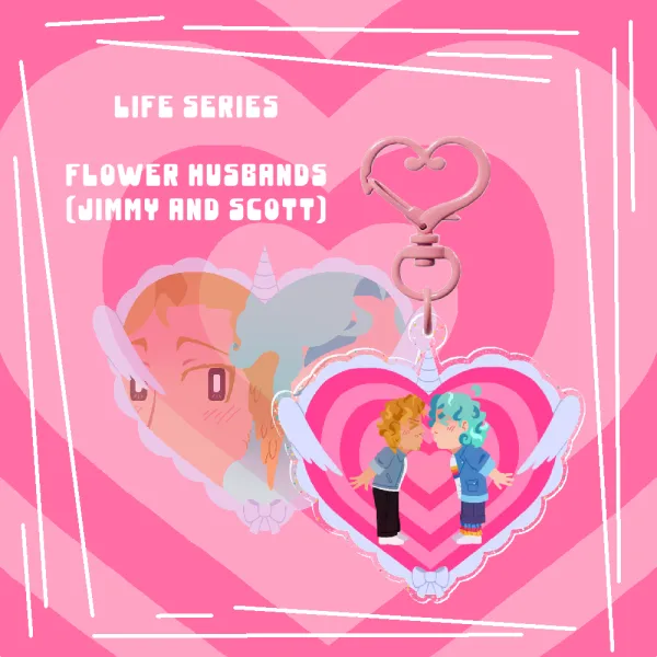 Flower Husbands Glitter Keychain