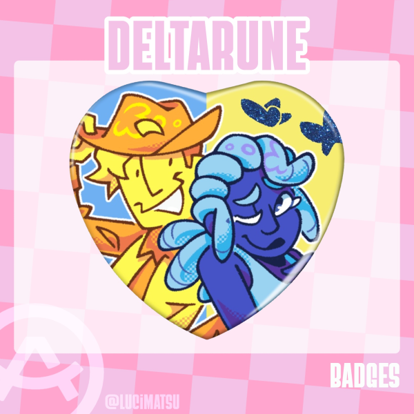 Blue & Yellow heart badge [Deltarune]