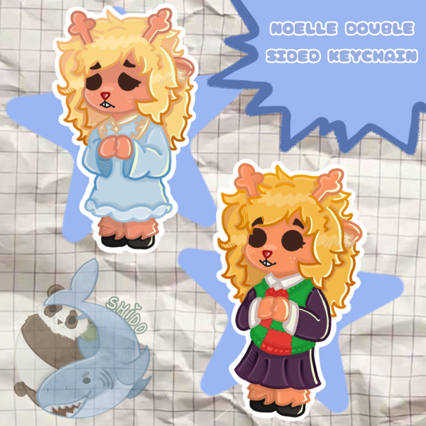 noelle deltarune double sided Clear Acrylic Keychain