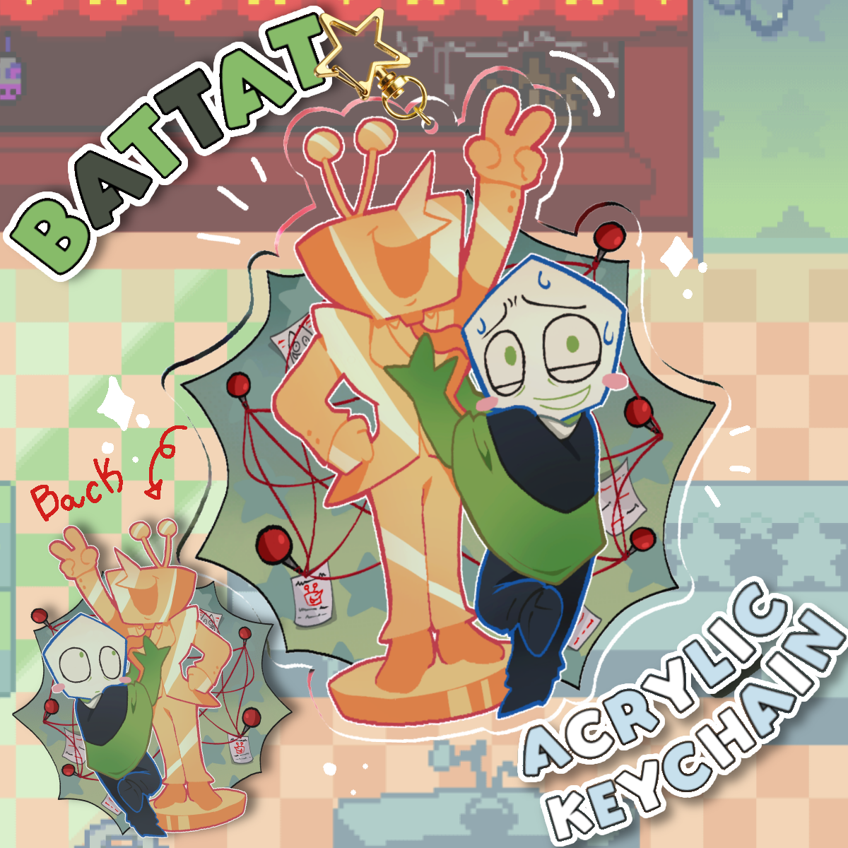 "Battat" (Deltarune) Acrylic Keychain
