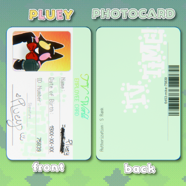 "Pluey" (Deltarune) Holographic ID Card