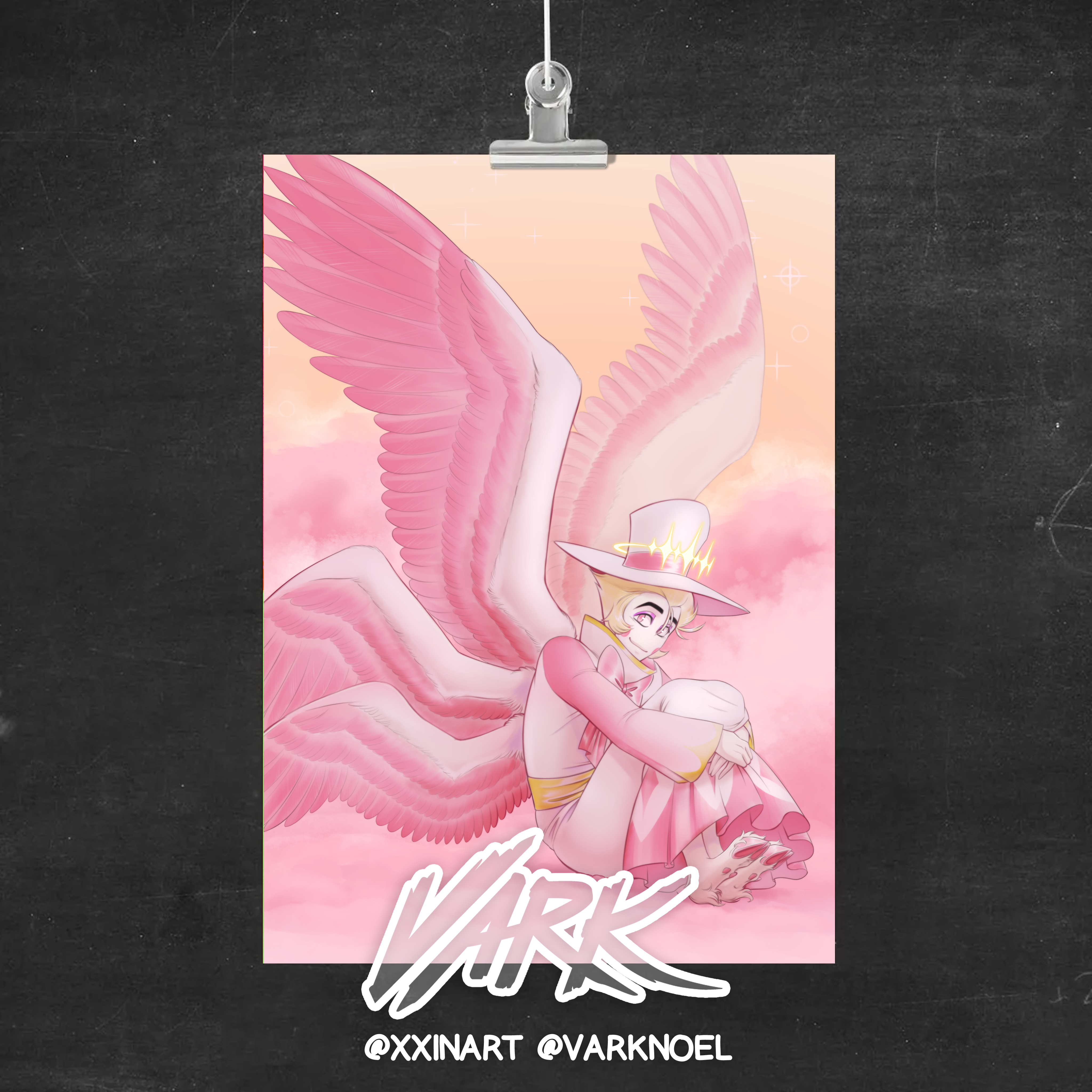 Wings Pink Lucifer A4 Poster Printing