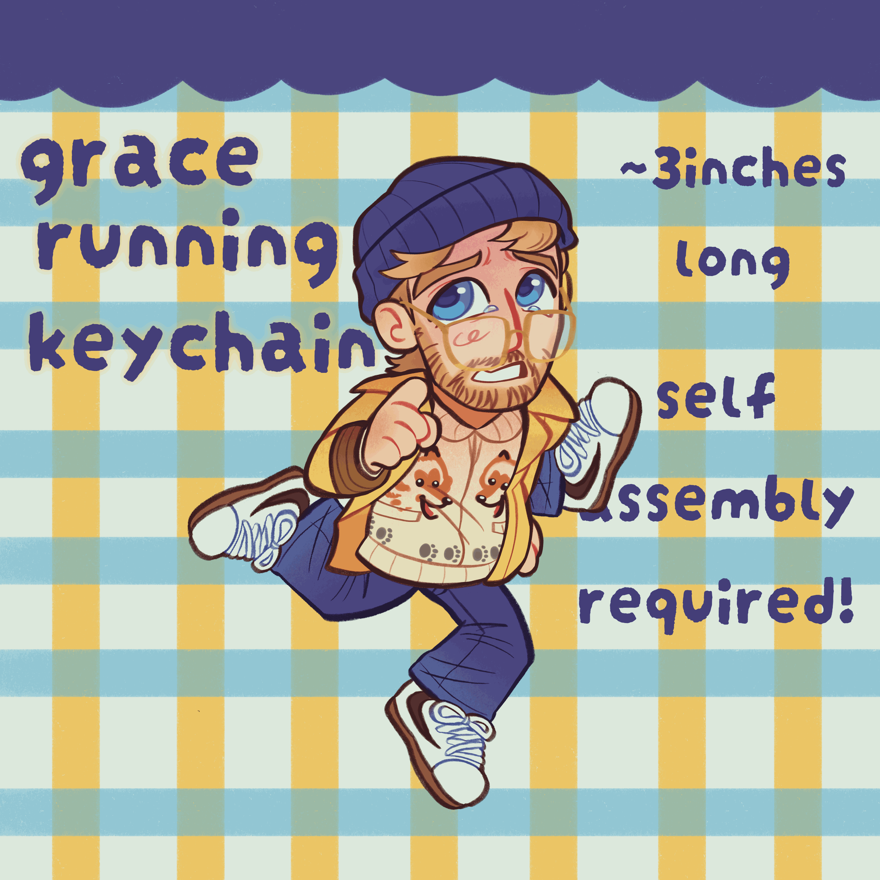 run grace!! spinning keychain