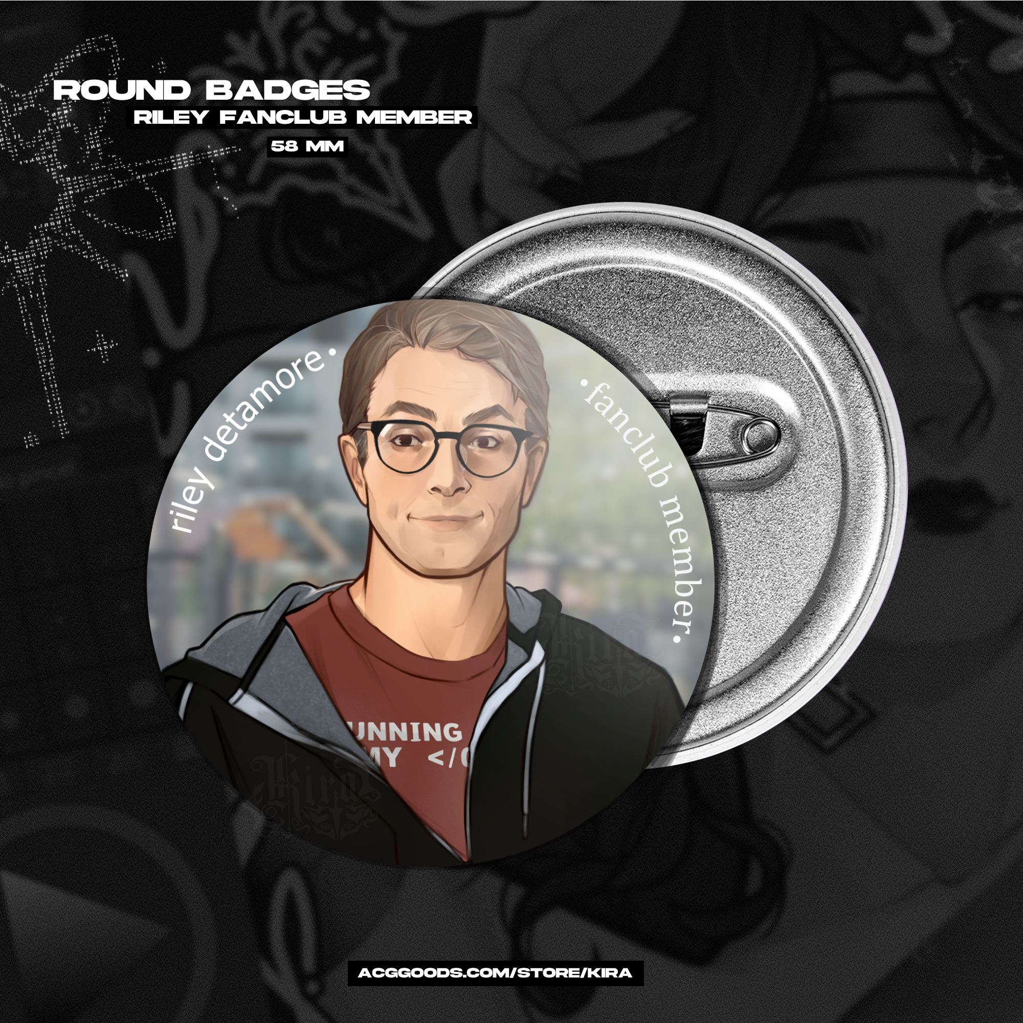 Riley Detamore ✦ Fan Badge - Round Badges (Button Pins)