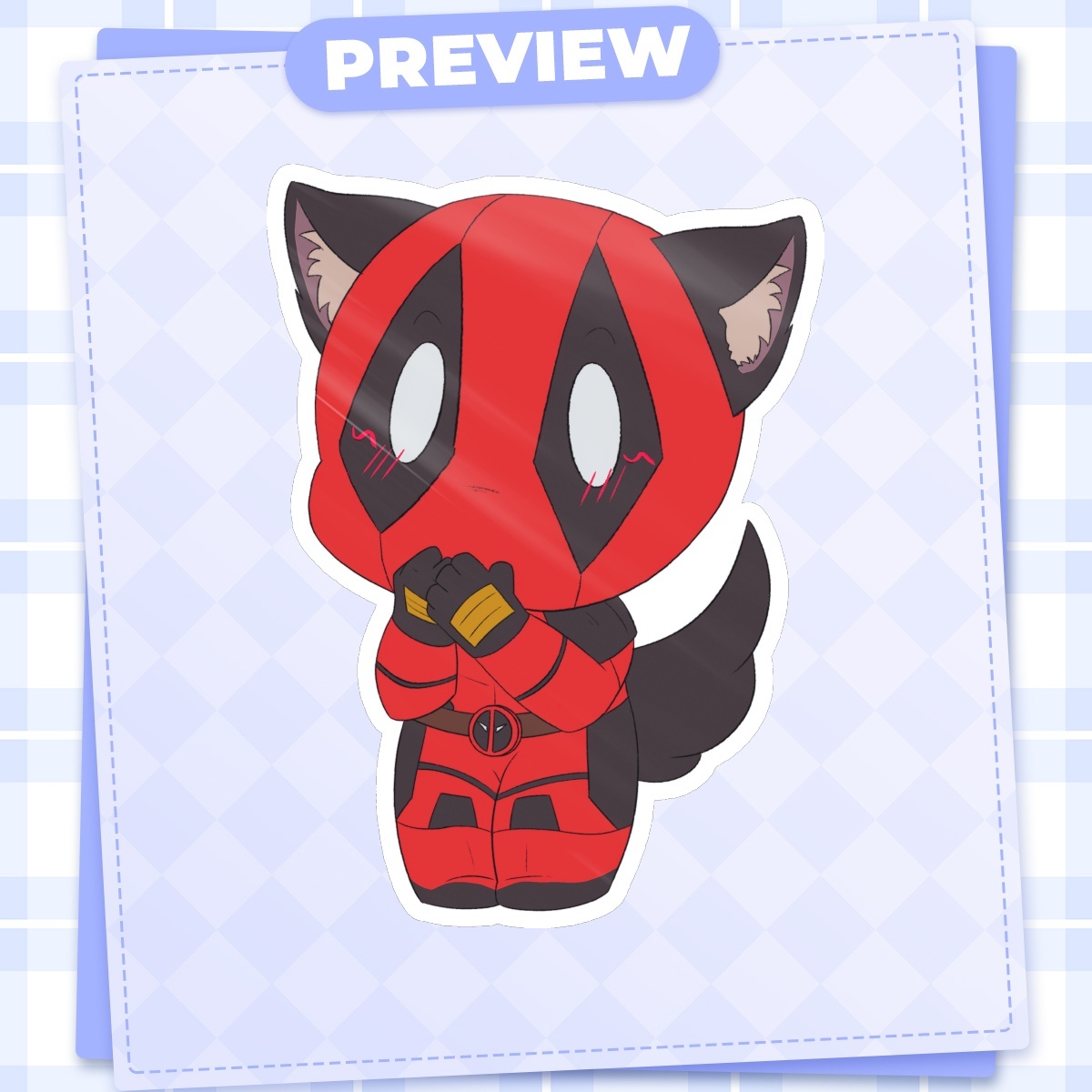 Doggy Deadpool Sticker