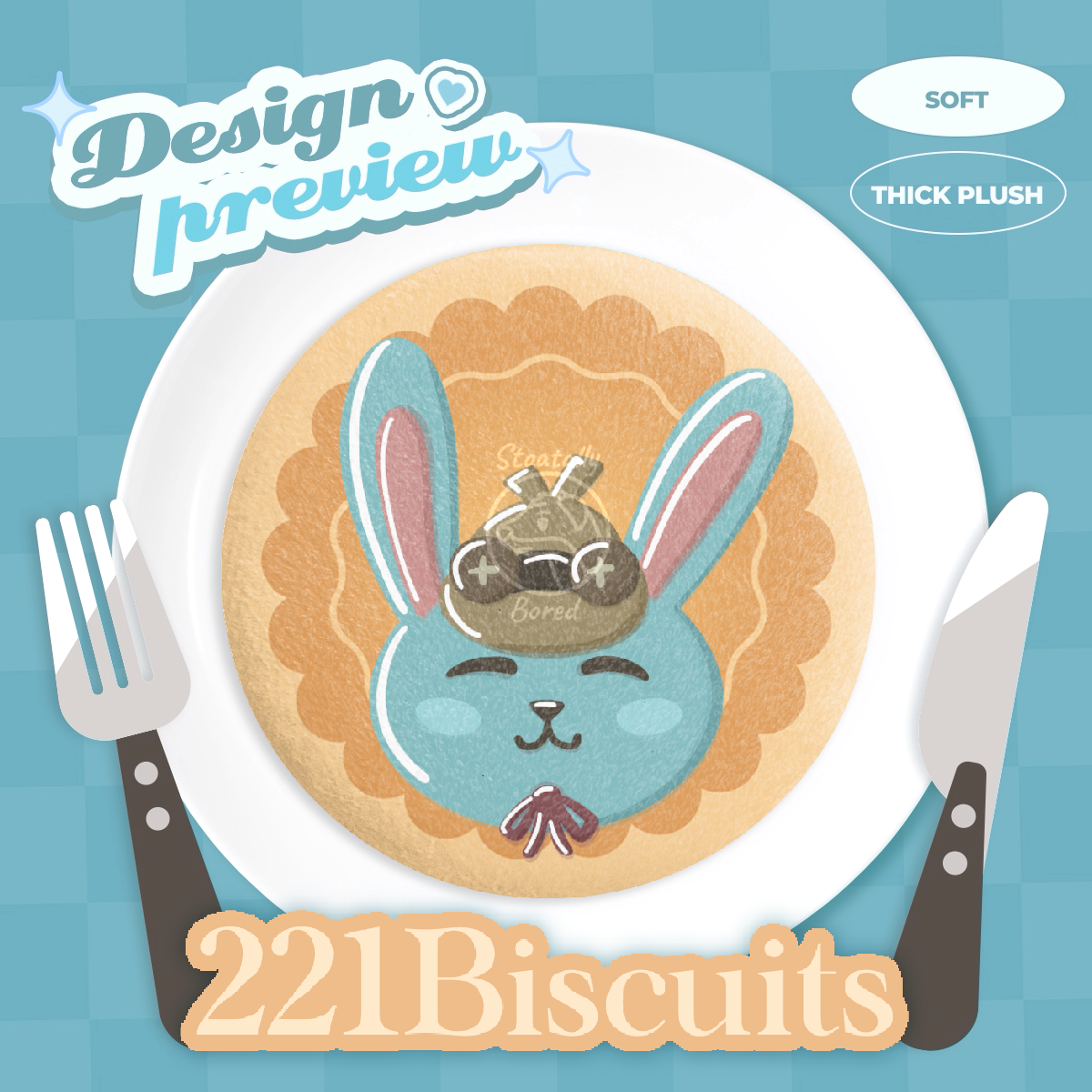 Harelock Cookie Plush Badge - TGAA 221Biscuits