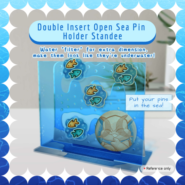 Open Sea Pin Holder Double Insert Acrylic Standee