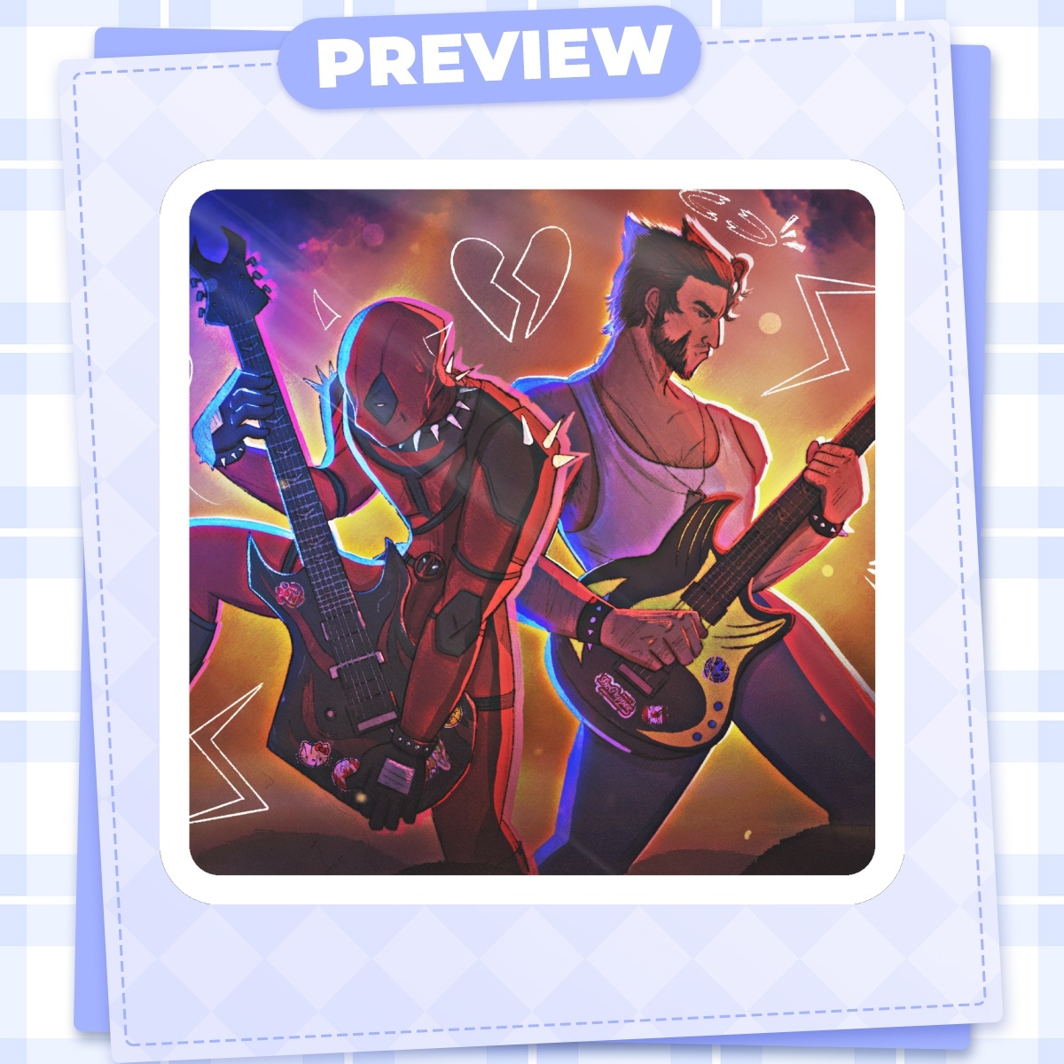 Deadpool and Wolverine Band Sticker