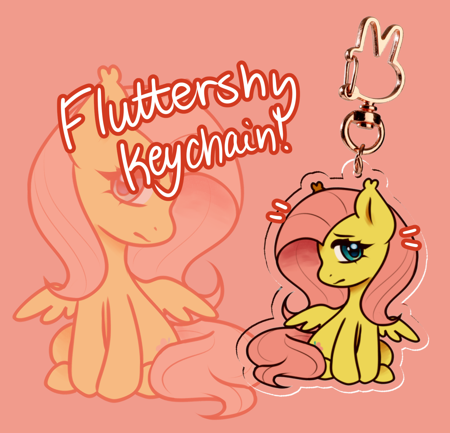 [My Little Pony] tiny fluttershy - Clear Acrylic Keychain