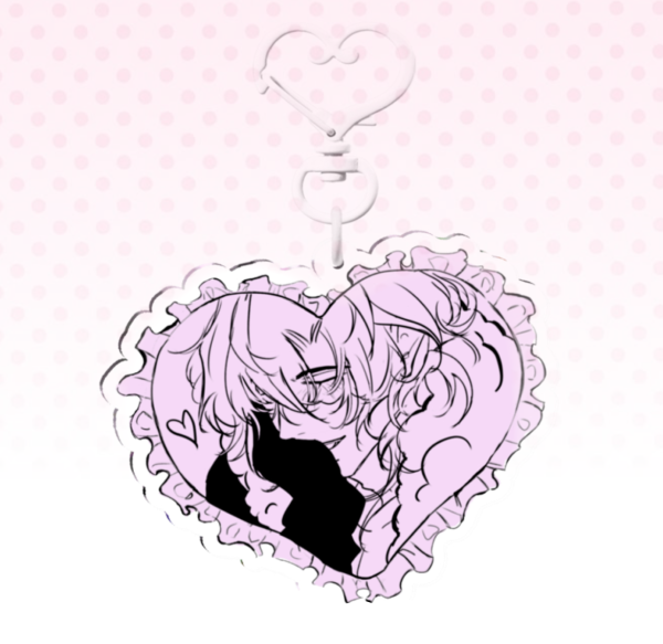 Chuuya Ruffle Heart keychain (AU)