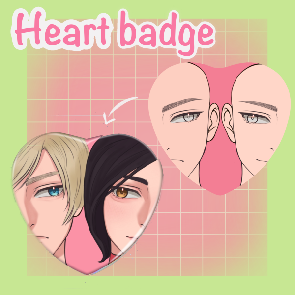 YCH couple Heart badge - yumeship