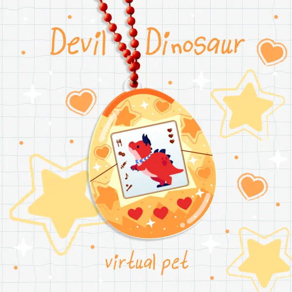Pet Devil Dinosaur Acrylic Keychain