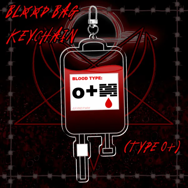 Blood Bag Keychain (Type O+)