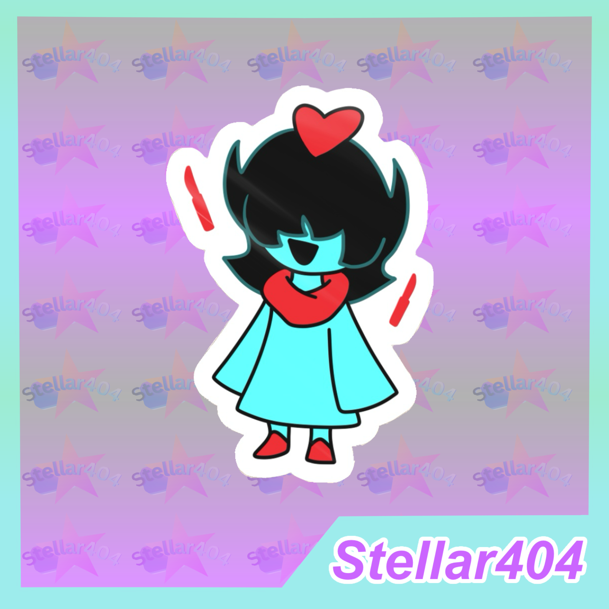 Aqua Die Cut Sticker
