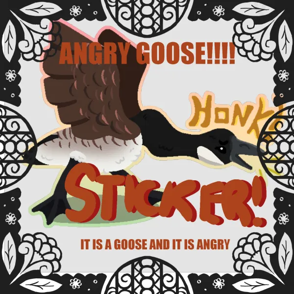 Angry Goose! Die Cut Sticker