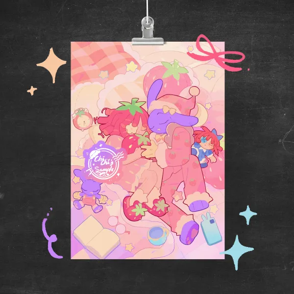 Strawberry Bunnydoll Poster Printing