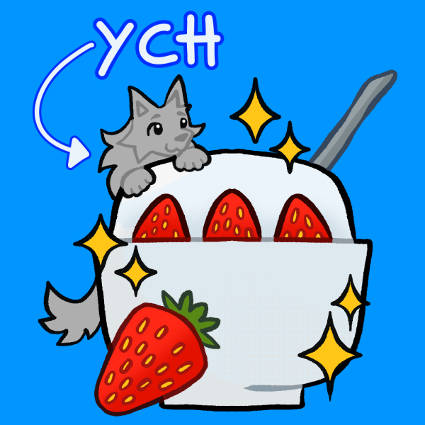 Strawberry Bingsu Furry YCH Keychain