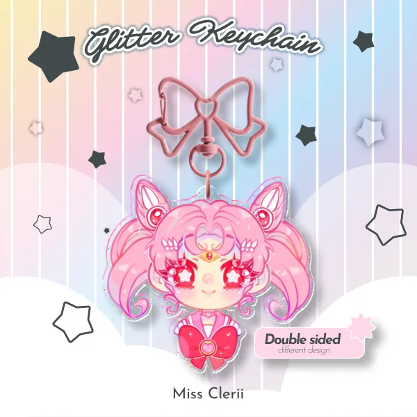 Sailor Chibimoon -  Double-Sided Glitter Acrylic Keychains