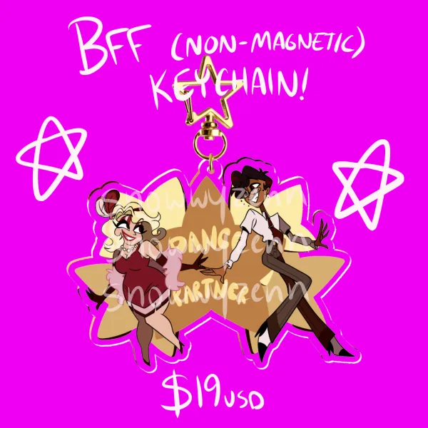 “Dance Partner” Human Alastor + Mimzy Keychain