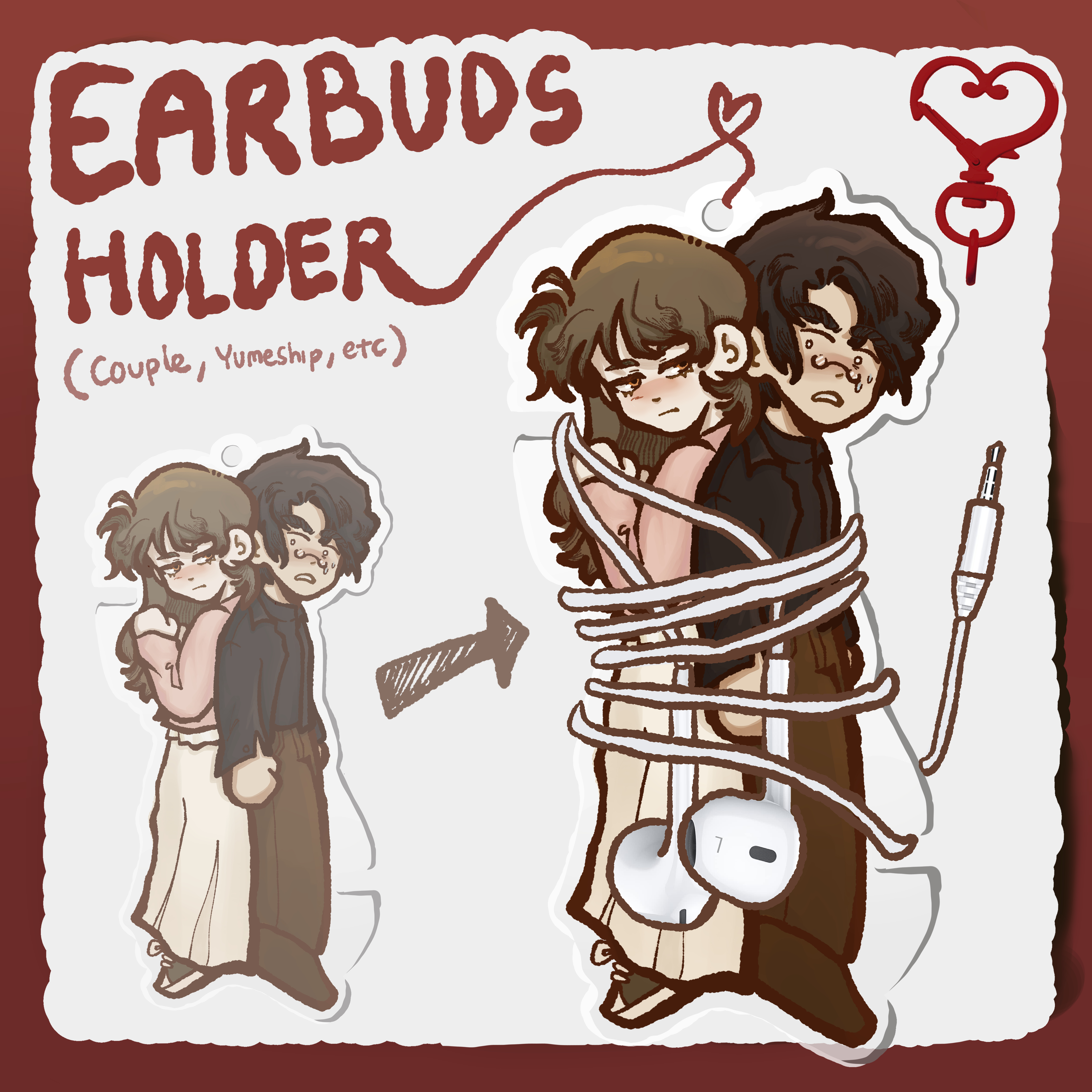 10cm Keychain - Earbuds holder YCH