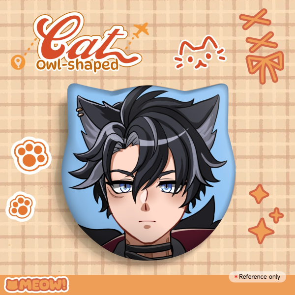 Wriothesley Genshin Impact Cat Shape Holographic Badge