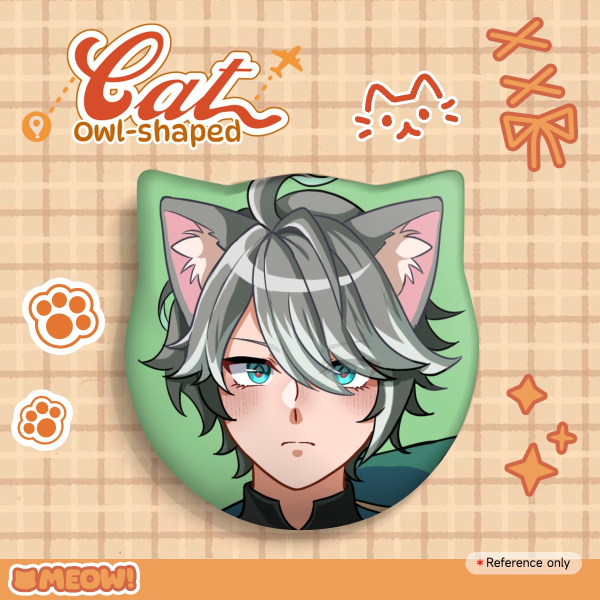Alhaitham Genshin Impact Cat Shape Holographic Badge