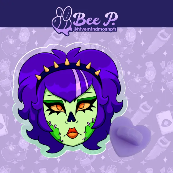 Zombie Girlz - Undead Trad Goth Acrylic Pin