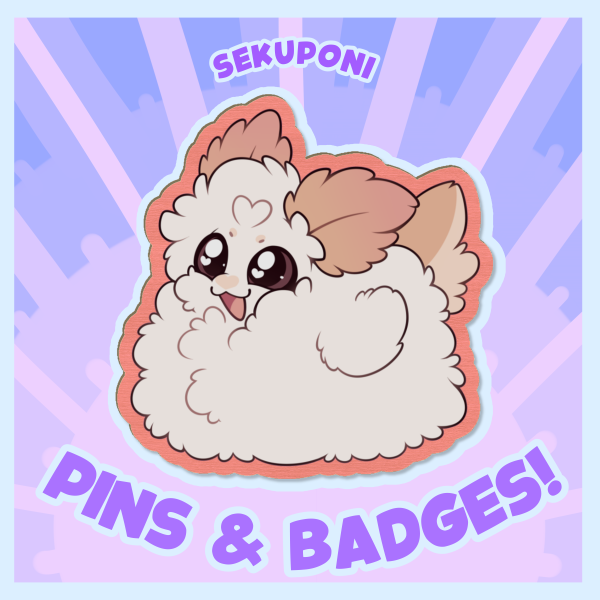 Fluffy Lovebug Wood Pin