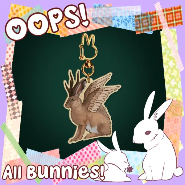 wolpertinger wood keychain