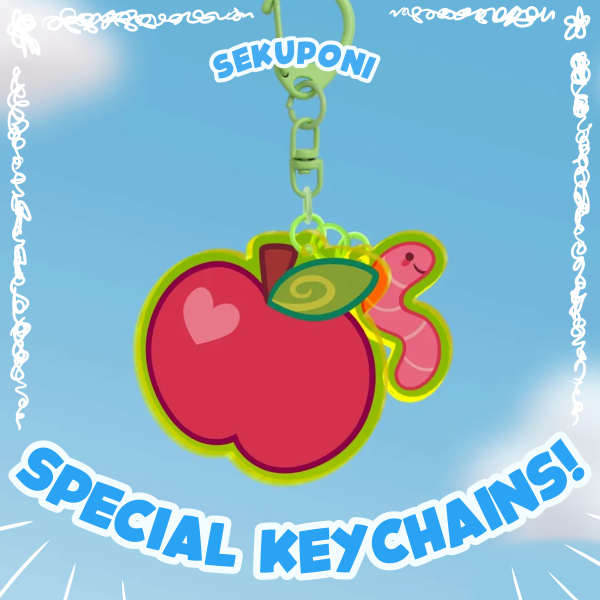 Wormy Apple 2-Piece Keychain