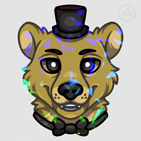Golden Freddy - 3 Inch Holographic Sticker
