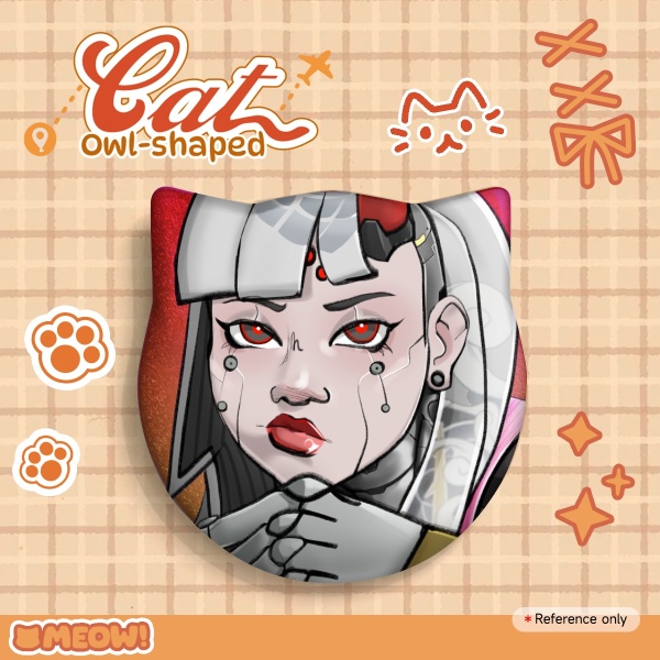 Shion Cat Shape Holographic Badge