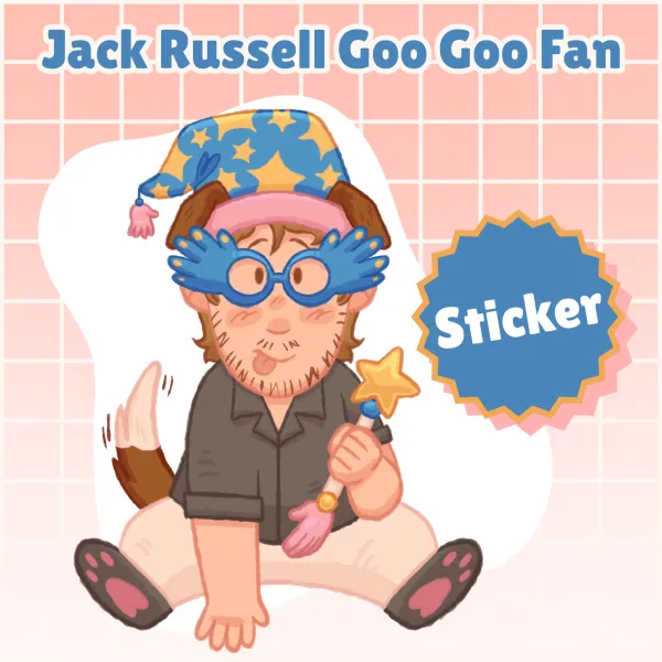 Jack Russell Goo Goo Fan Sticker