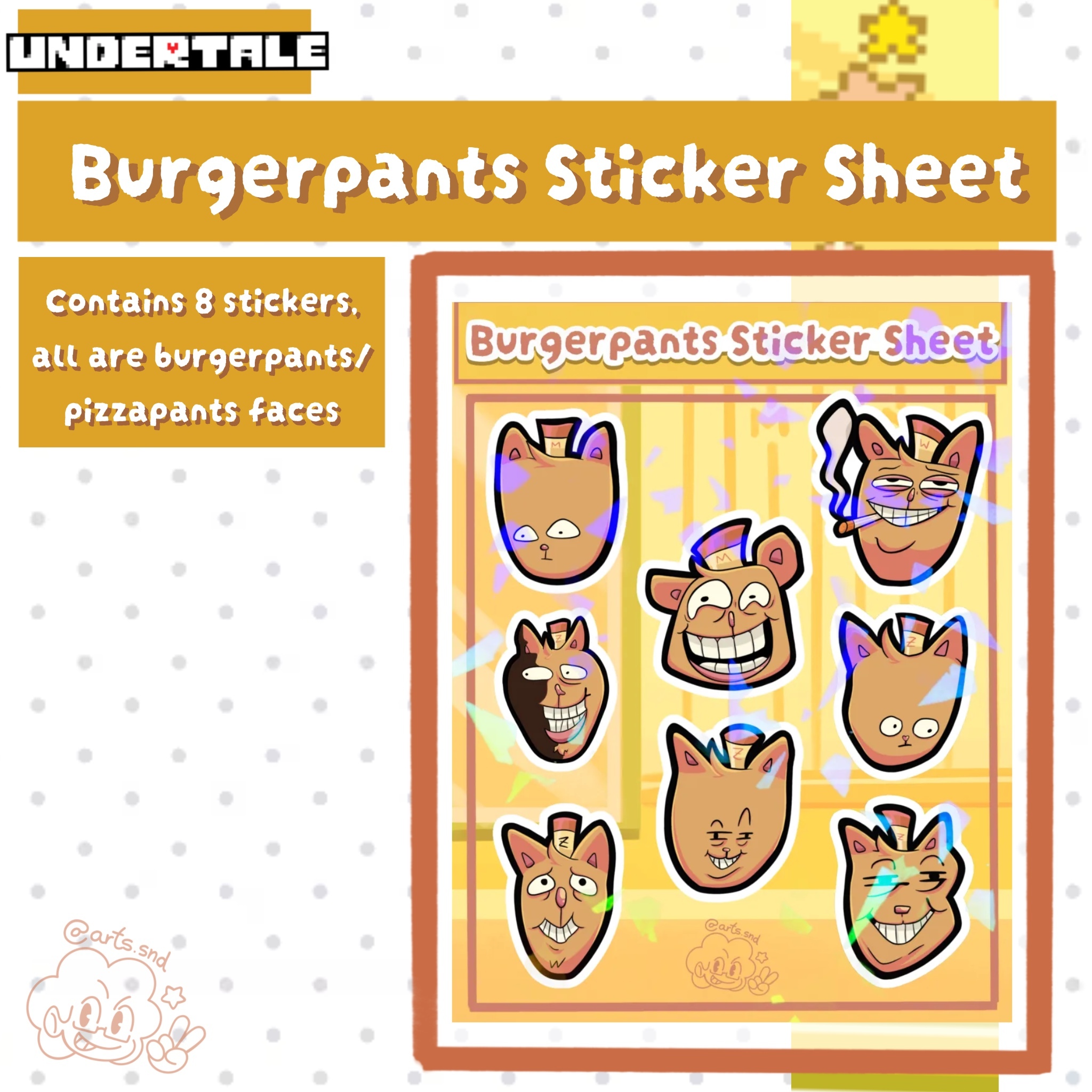 Burgerpants/Pizzapants Sticker Sheet | Undertale