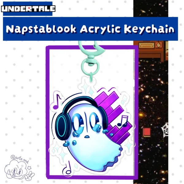 Napstablook Clear Acrylic Keychain | Undertale