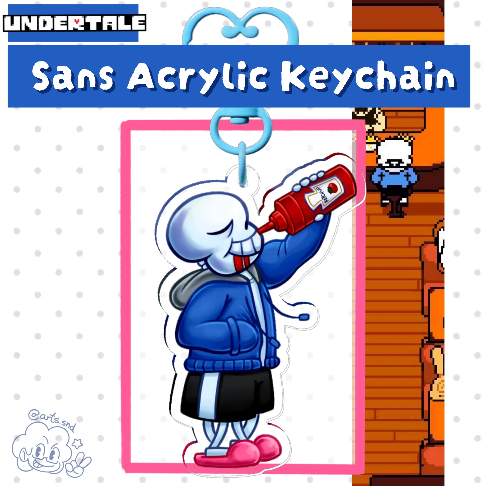 Sans (Pacifist Route) Clear Acrylic Keychain | Undertale