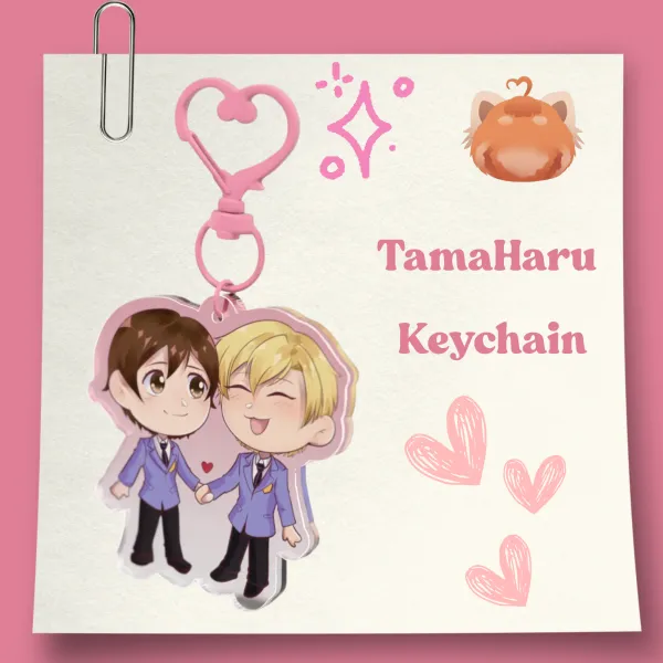 TamaHaru Colored Edge Acrylic Keychains