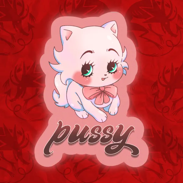 Sapphic Coquette Cat Sticker
