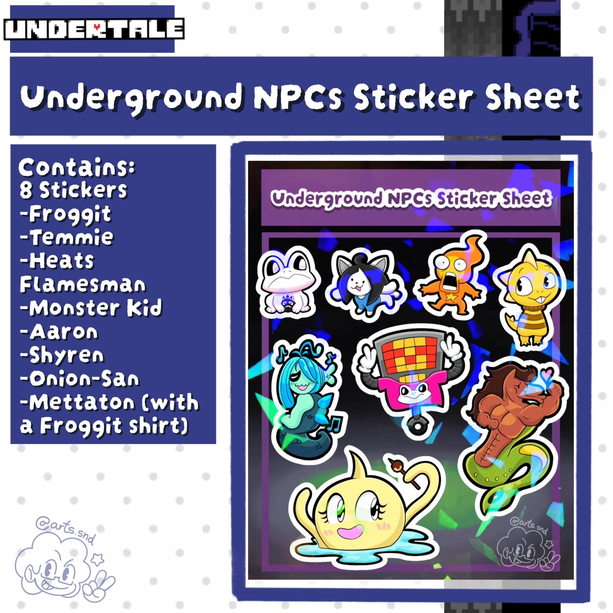 Underground NPCs Sticker Sheet | Undertale