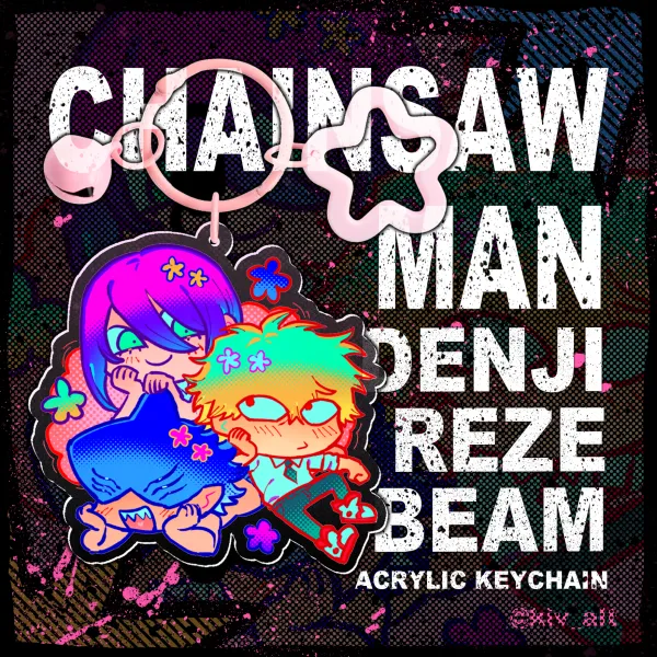 Chainsaw Man Denji, Reze, and Beam Acrylic Keychain