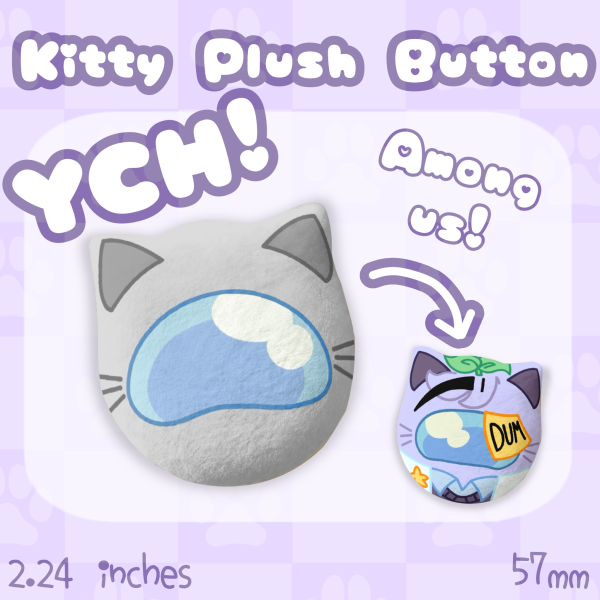 Among Us Kitty Plush Button YCH