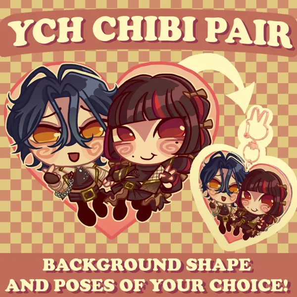 A keychain of your ship/pair in my chibi style! <3